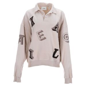 Axel Arigato Typo Collared Sweater in Nude Cotton